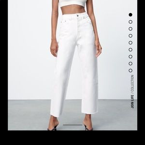 Zara high rise, straight leg jeans